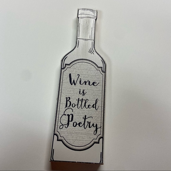 Wine Is Bottled Poetry wooden wine sign decor - Picture 2 of 6